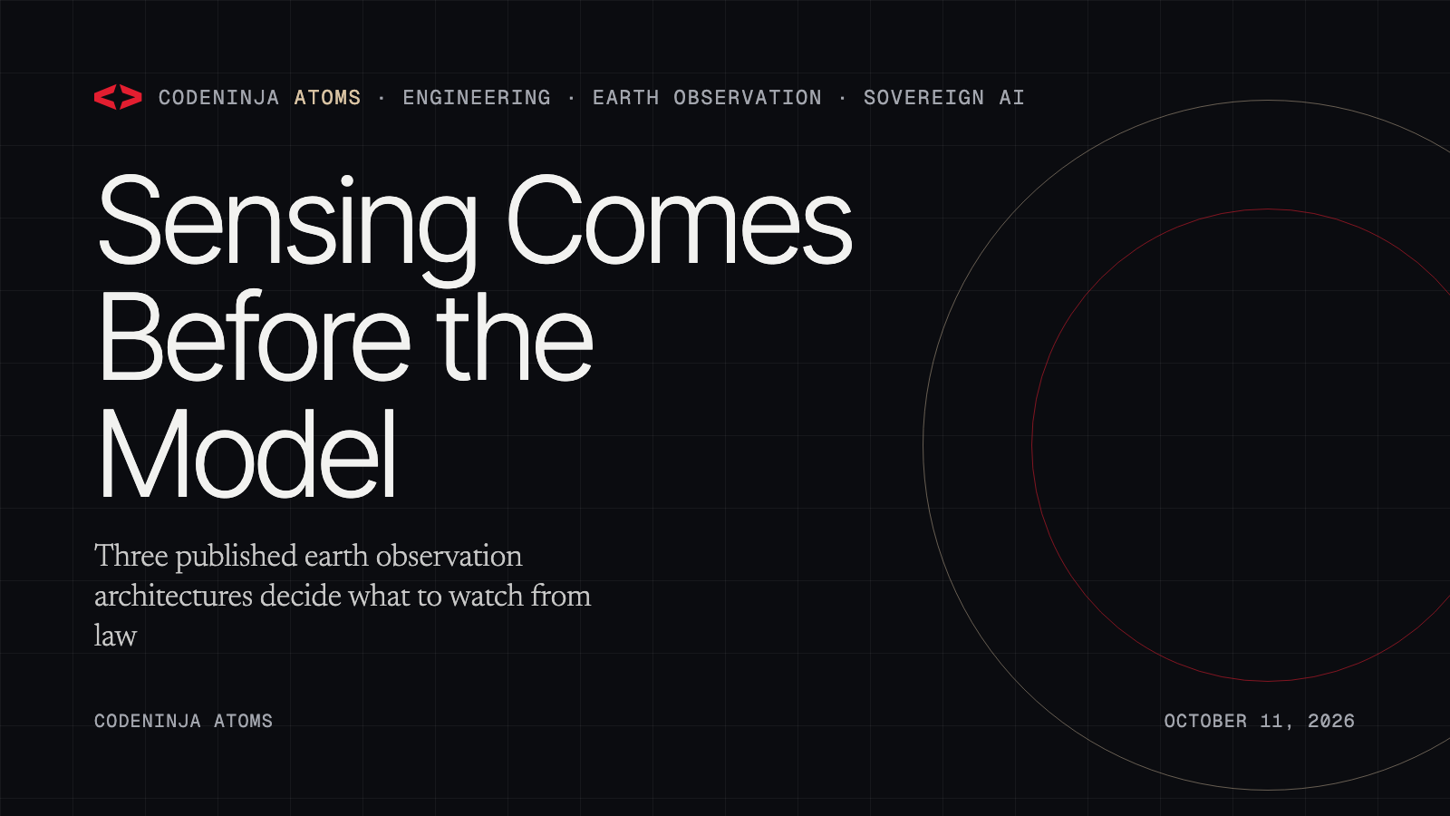 Sensing Comes Before the Model